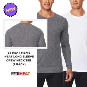 ✨ 32 DEGREES | Men's heat long sleeve crew neck tee (2 pack)